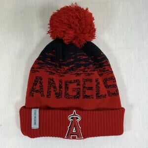 New Era Los Angeles Angels Reversible Knit Beanie Hat Red Black White Exclusive